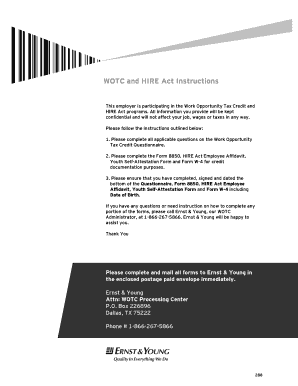 Work Opportunity Tax Credit Questionnaire