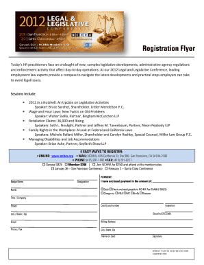 2012 Legal and Legislative Conference Registration Form