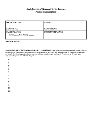 Office Position Description Form
