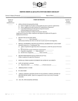 CDL Driver Hiring Checklist