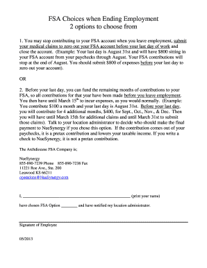FSA Choices When Ending Employment