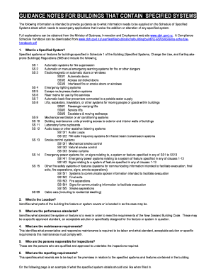 New Zealand Building Specified Systems Form