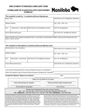 Employment Standards Complaint Form