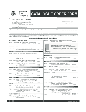 Eastern Book Company Catalogue Order Form