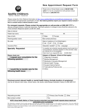 New Appointment Request Form