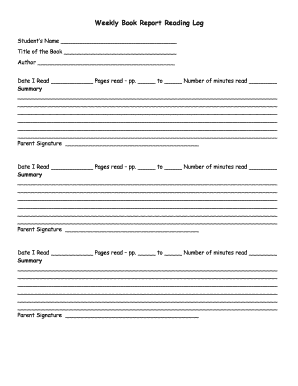 Weekly Book Report Reading Log - fcisd361k12mnus - fc isd361 k12 mn
