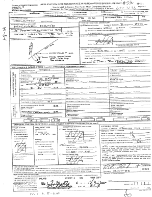 Application for Subsurface Wastewater Disposal Permit