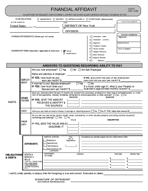 Financial Affidavit CJA 23
