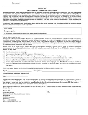 Elsevier Copyright Transfer Agreement