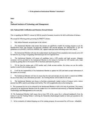 LETTER OF UNDERTAKING CUM ACCEPTANCE BY THE TRAINING PARTNER