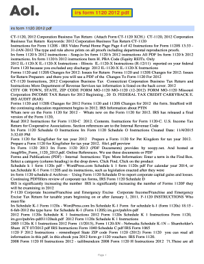 IRS Form 1120 2012