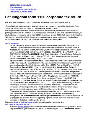 Form 1120 Corporate Tax Return