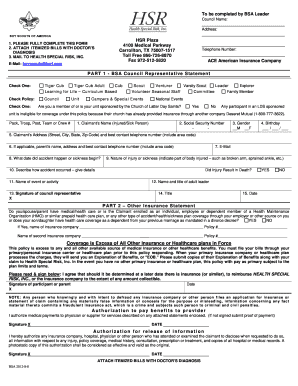 Boy Scouts of America Medical Claim Form