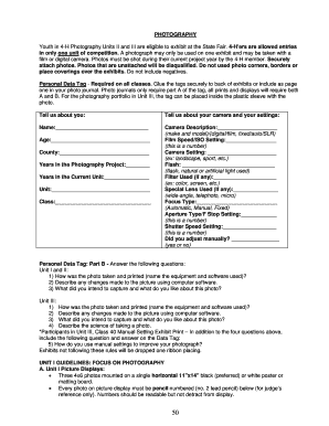 4-H Photography Exhibit Guidelines