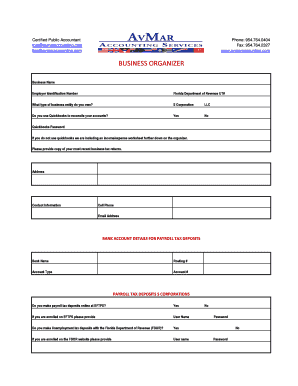 Business Organizer Template
