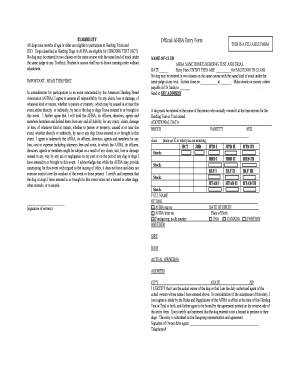 AHBA Herding Trial Entry Form