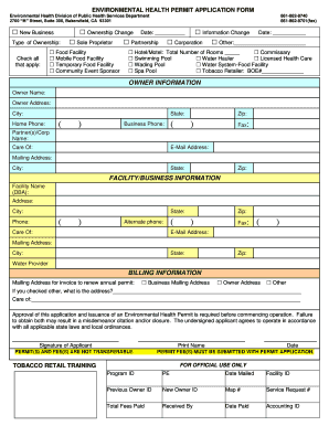 California Environmental Health Permit Application