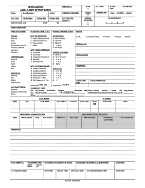 Ambulance Report Form