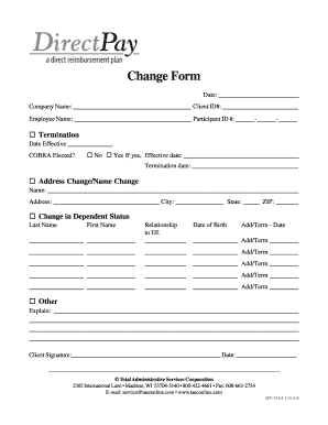 Employee Change Form