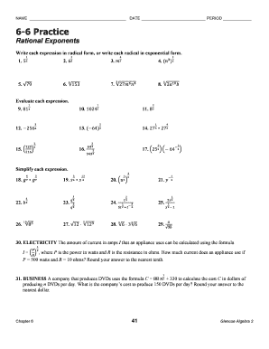 Rational Exponents Practice Worksheet