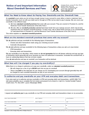 Overdraft Services Notice