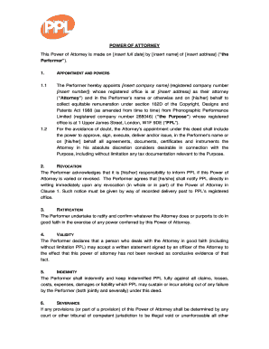 Power of Attorney for Copyright Remuneration