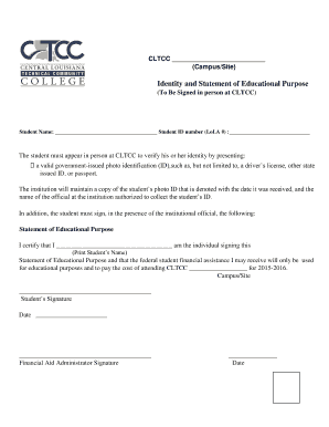 CLTCC Identity and Statement of Educational Purpose