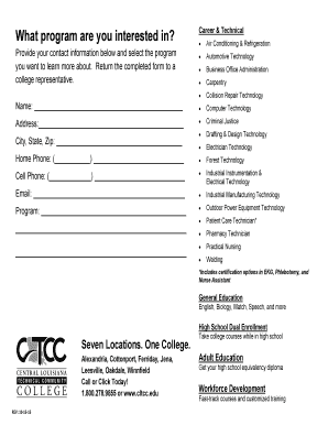 Career Program Inquiry Form