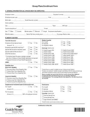 Group Plans Enrollment Form