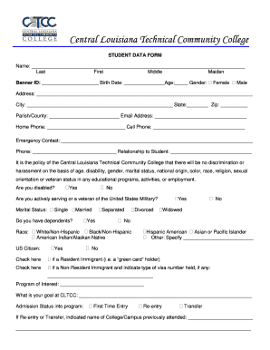 Student Data Form