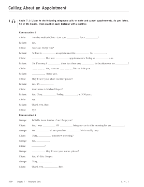 Appointment Request and Cancellation Form