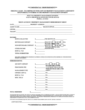 Commercial Disbursement Form