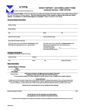 Direct Deposit ACH Enrollment Form
