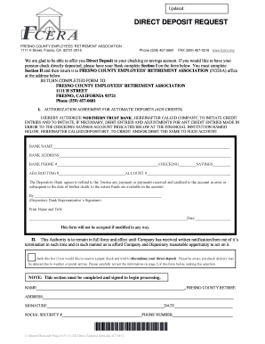 Fresno County Direct Deposit Request Form
