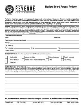 Mississippi Tax Appeal Petition