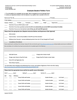 Graduate Student Petition Form