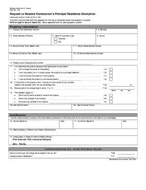 Michigan Homeowner Principal Residence Exemption Rescission
