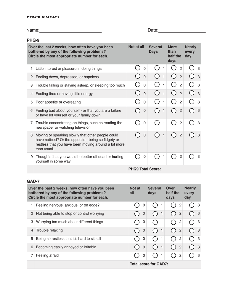 Gad 7 Pdf Printable
