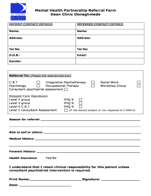 Mental Health Partnership Referral Form