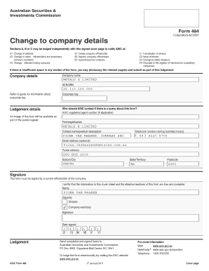 ASIC Form 484