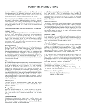 Amended Colorado Income Tax Return