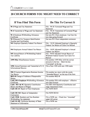 Church Tax Form Correction Guide