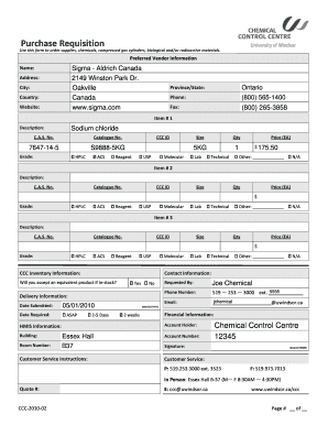 Purchase Requisition Form