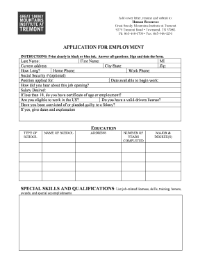 Application for Employment