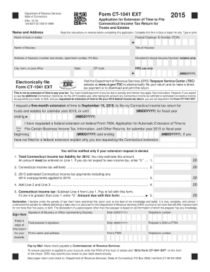 Connecticut Form CT-1041 EXT 2015