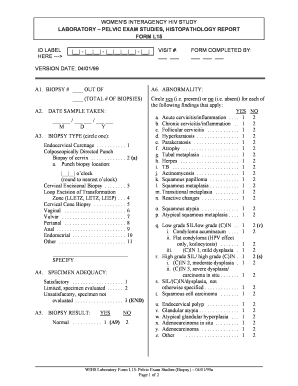 Women's Interagency HIV Study Pelvic Exam Biopsy Form