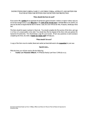Florida Family Law Form 12.980(a) Waiver of Fees