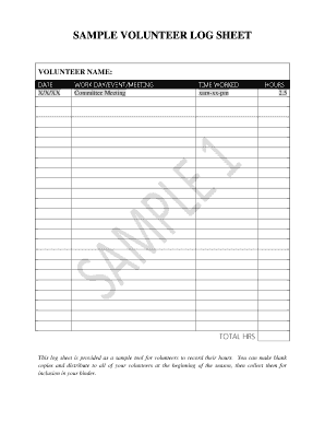 Log sheets printable - SAMPLE VOLUNTEER LOG SHEET - Sullivan Renaissance - sullivanrenaissance