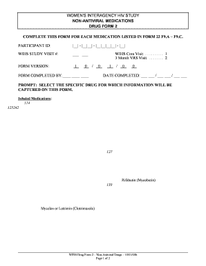 Womens Interagency HIV Study Non-Antiviral Medication Form