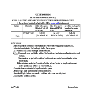 University of Mumbai Exam Form Submission